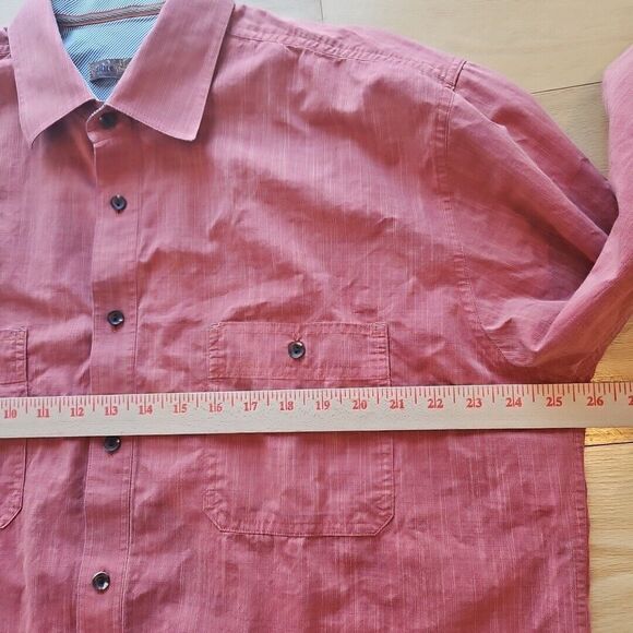 BLUE PRONTO UOMO Men's Shirt, XXL ,ORANGE/RUST VARIEGATED Buttonup Accent Fabric - Picture 6 of 7